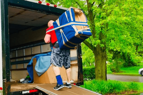 mover loading the truck
